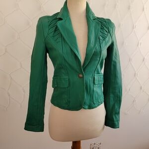 Y2K Leather Moto Style Jacket • Green • by Twenty One • Tagged Size Medium